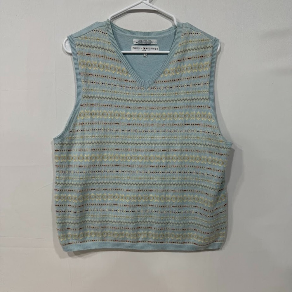 Tommy Hilfiger Light Blue V-Neck Sweater